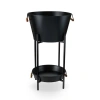 Twine Black Beverage Tub With Stand & Tray In Black