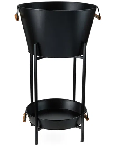 Twine Black Beverage Tub With Stand & Tray