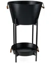 Twine Black Beverage Tub With Stand & Tray In Black