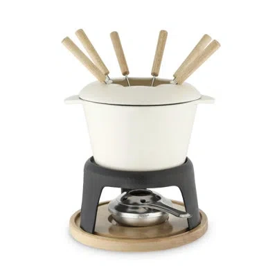 Twine Cast Iron Fondue Set In Off-white