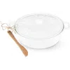 Twine Ceramic Brie Baker & Wood Spreader Set In White