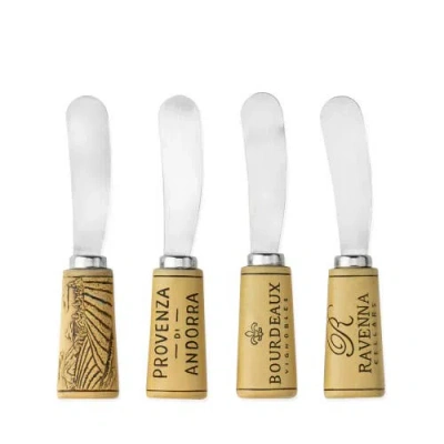 TWINE TWINE CORK HANDLED CHEESE SPREADER SET OF 4