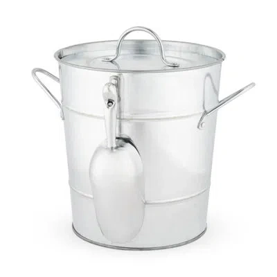 Twine Galvanized Metal Ice Bucket In Silver