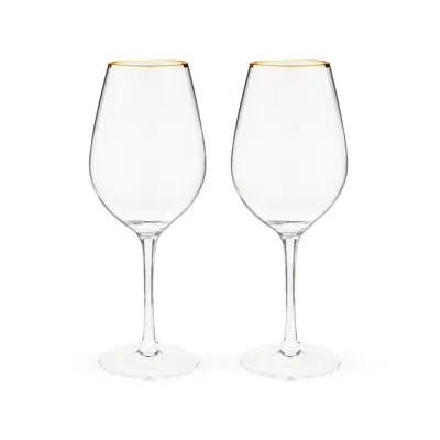 Twine Gilded Stemmed Wine Glasses In Clear