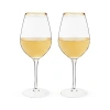 Twine Gilded Stemmed Wine Glasses Set Of 2 In Gold