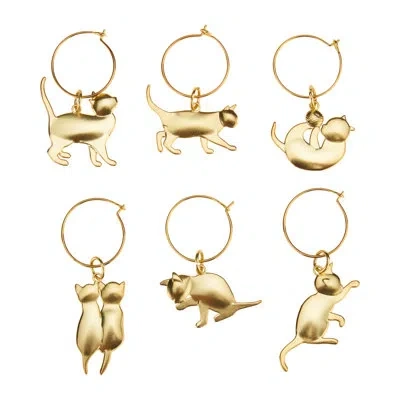 Twine Gold Cat Wine Charms