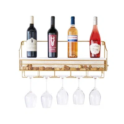 Twine Gold Wall-mounted Wine Rack
