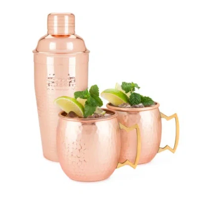 Twine Hammered Mule Mug And Cocktial Shaker In Copper