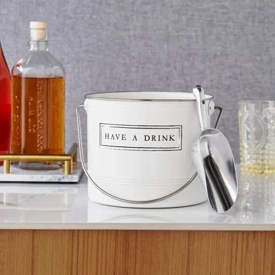 Twine "have A Drink" Ice Bucket And Scoop