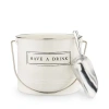 Twine Have A Drink Metal Ice Bucket With Scoop In White