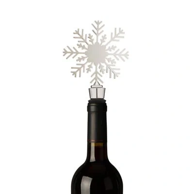 Twine Holiday Snowflake Bottle Stopper In Silver