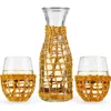 Twine Island Carafe & Stemless Wine Glasses Set Of 3 In Beige