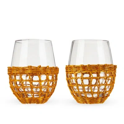 Twine Island Stemless Wine Glasses In Beige