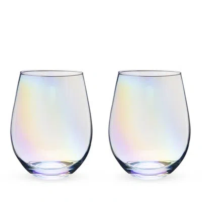 Twine Luster Stemless Wine Glasses In Multicolor