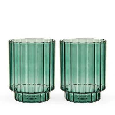 Twine Malachite Optic Tumblers, Set Of 2 In Green