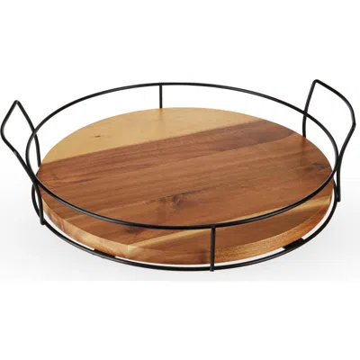Twine Modern Manor Acacia Cocktail Tray In Brown