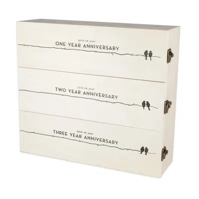 Twine Newlyweds Anniversary Wooden Wine Box