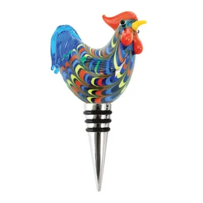 Twine Rooster Glass Bottle Stopper In Assorted