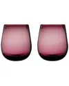 Twine Rosado Recycled Stemless Wine Glass Set