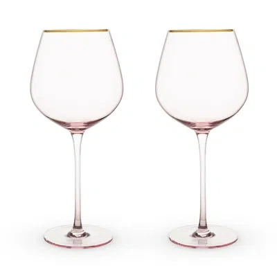 Twine Rose Crystal Red Wine Glass In Pink