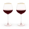 Twine Rose Crystal Red Wine Glasses Set Of 2 In Pink