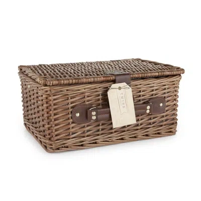 Twine Seaside Newport Wicker Picnic Basket Set In Brown