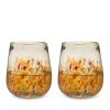 Twine Artistico Recycled Stemless Wine Glass Set In Multicolor