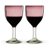 Twine Segunda Vida Rosado Recycled Stemmed Wine Glasses Set Of 2 In Pink