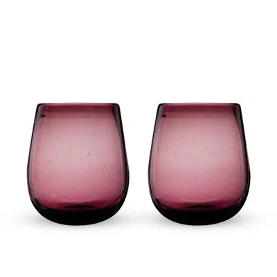 Twine Segunda Vida Rosado Stemless Wine Glasses In Pink
