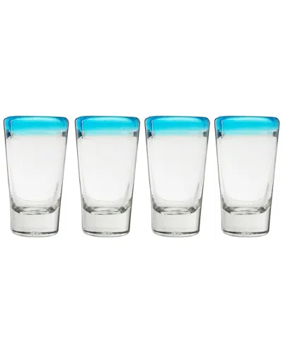 TWINE TWINE SET OF 4 PRIMAVERA RECYCLED SHOT GLASSES