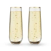 Twine Starlight Stemless Champagne Flute Set In Gold