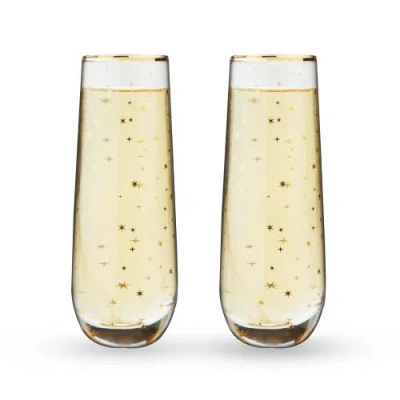 TWINE TWINE STARLIGHT STEMLESS CHAMPAGNE FLUTES SET OF 2