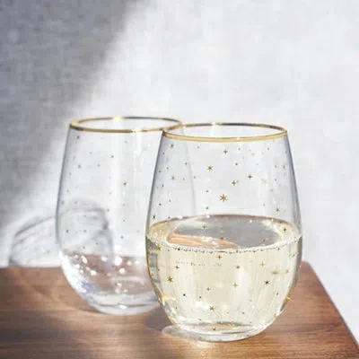 Twine Starlight Stemless Wine Glasses In Clear