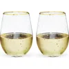 Twine Starlight Stemless Wine Glasses Set Of 2 In Gold