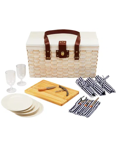 Twine Tahoe Cream Picnic Basket For Four In Multi
