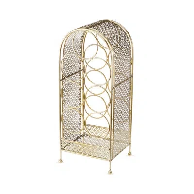 Twine Trellis 7-bottle Wine Rack In Gold
