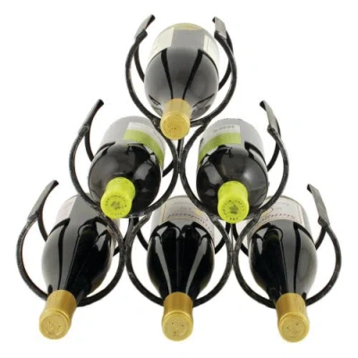 Twine Wine Shrine 6 Bottle Metal Wine Rack In Black