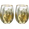 Twine Woodland Stemless Wine Glasses Set Of 2 In Green