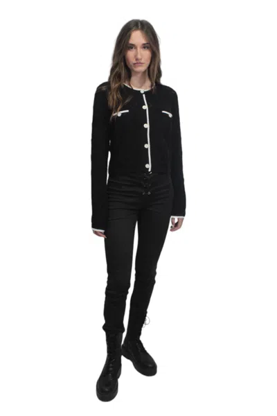 Twinset - 11546 Cardigan Black/star White 241lb3fcc