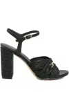 Twinset 100mm Buckled Interwoven Sandals In Black