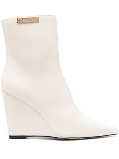 Twinset 100mm Logo-plaque Boots In White