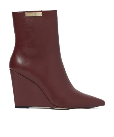 Twinset 100mm Pointed-toe Boots In Red