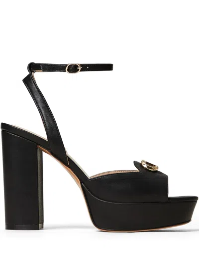 Twinset 120mm Logo-plaque Sandals In Black