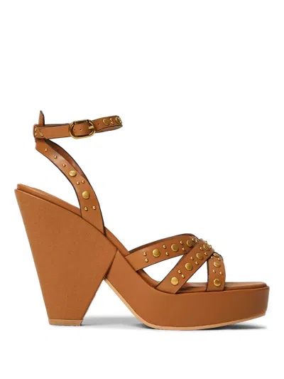 Twinset 120mm Stud-embellished Sandals In Brown