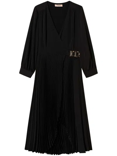 TWINSET MIDI DRESS,251TP2420 00006 BLACK