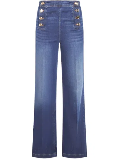 TWINSET WIDE LEG DENIM,251TP2574 01611 MIDIUM DENIM
