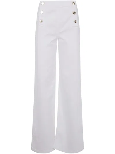 TWINSET WIDE LEG JEANS,251TP2590 00282 SNOW