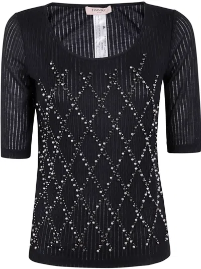 TWINSET BLUSE TWINSET,251TP2711 00006 BLACK