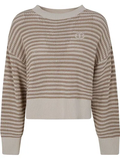 TWINSET PULL BICOLOR,251TP3321 12260 ROPE DELICATE BEIGE