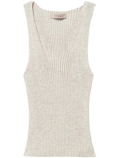 TWINSET TOP TWINSET,251TP3370 12326 SNOW GOLD LUREX